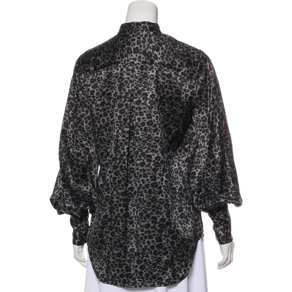EQUIPMENT Animal Leopard Print Silk Boleyn Bouse S​ - Picture 16 of 16